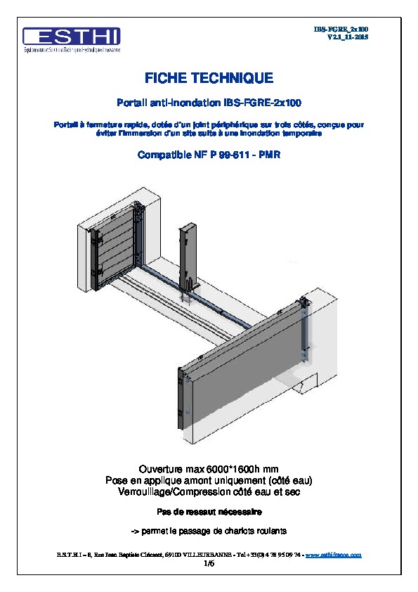 Image du document pdf : Fiche Technique Portail IBS FGRE 2x100  