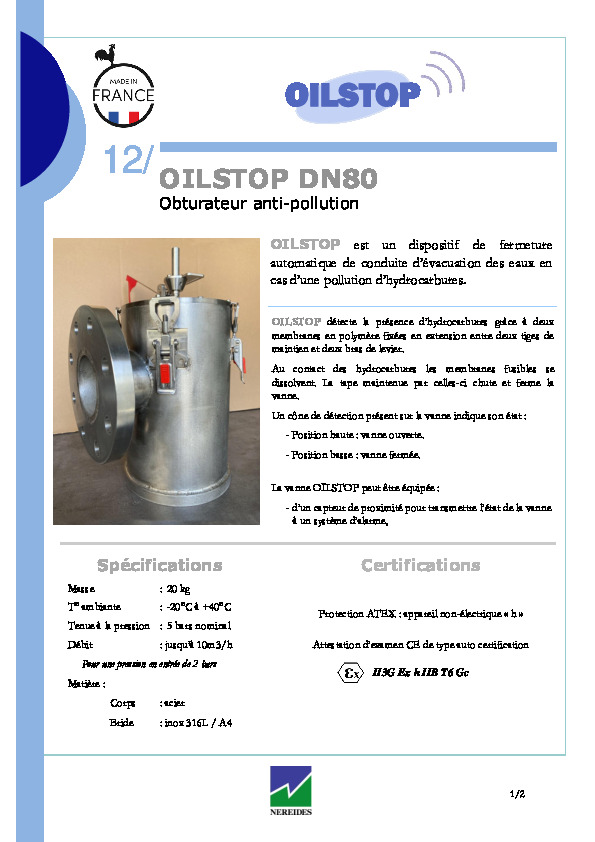 Image du document pdf : 12 - VANNE OILSTOP DN80 2515B (FR)  