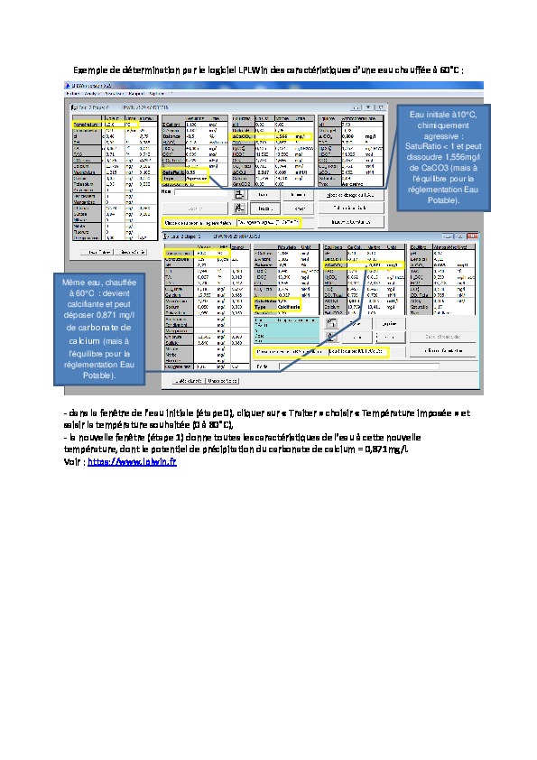 Image du document pdf : Fiche logiciel LPLWin CIFEC : calcul de l