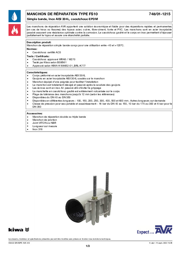 Image du document pdf : FT_Manchon de réparation simple bande_748-01-1215_AVK010_FR  