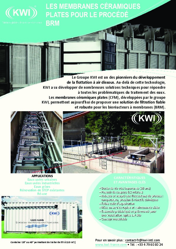 Image du document pdf : Brochure CFM Membranes céramiques plates pour procédé BRM  