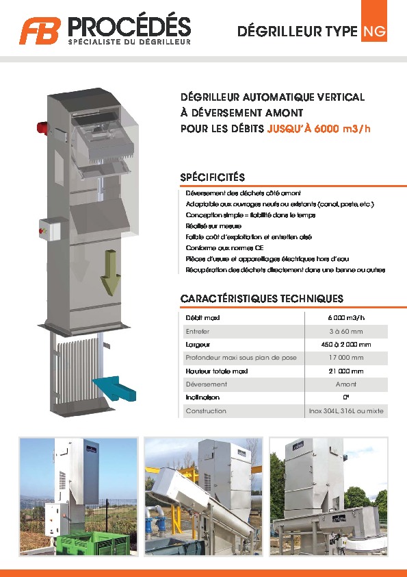 Image du document pdf : Fiche Technique - Dégrilleur Type NG.pdf  