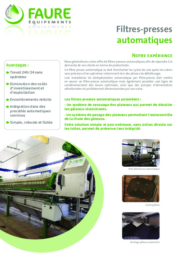 Image du document pdf : PRESENTATION DES FILTRES PRESSES FULL AUTOMATIC  