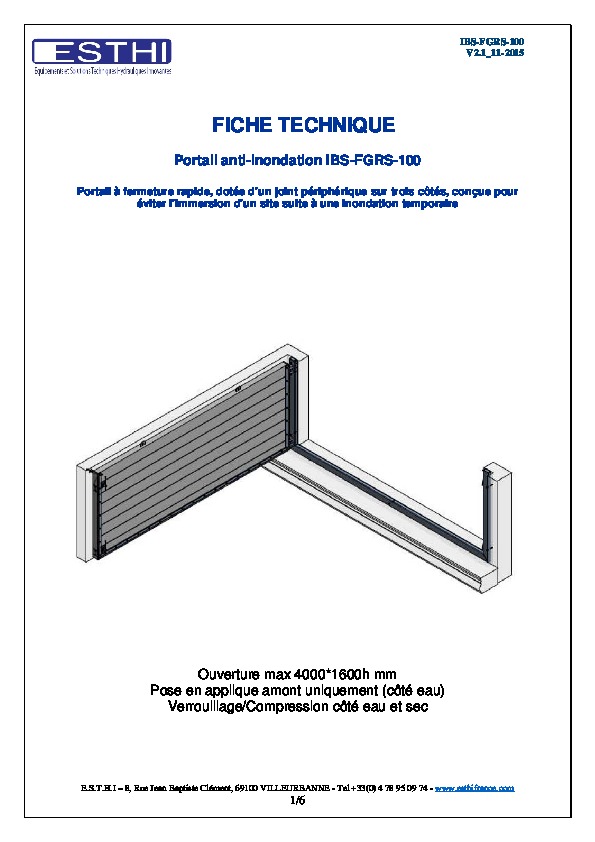 Image du document pdf : Fiche Technique Portail IBS FGRS-100  