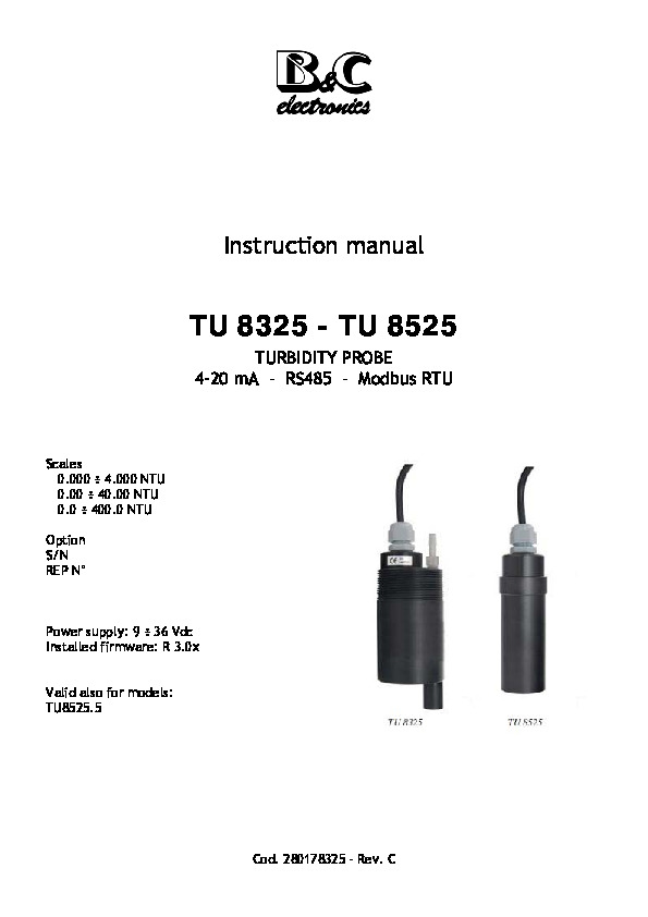 Image du document pdf : nde TU8325 &amp; TU8525 (uk). Rev C  