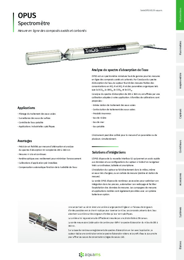 Image du document pdf : Sonde OPUS  