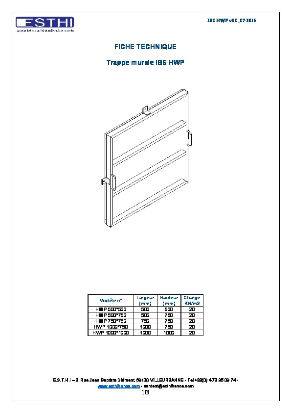 Image du document pdf : Fiche Technique Trappe IBS HWP  