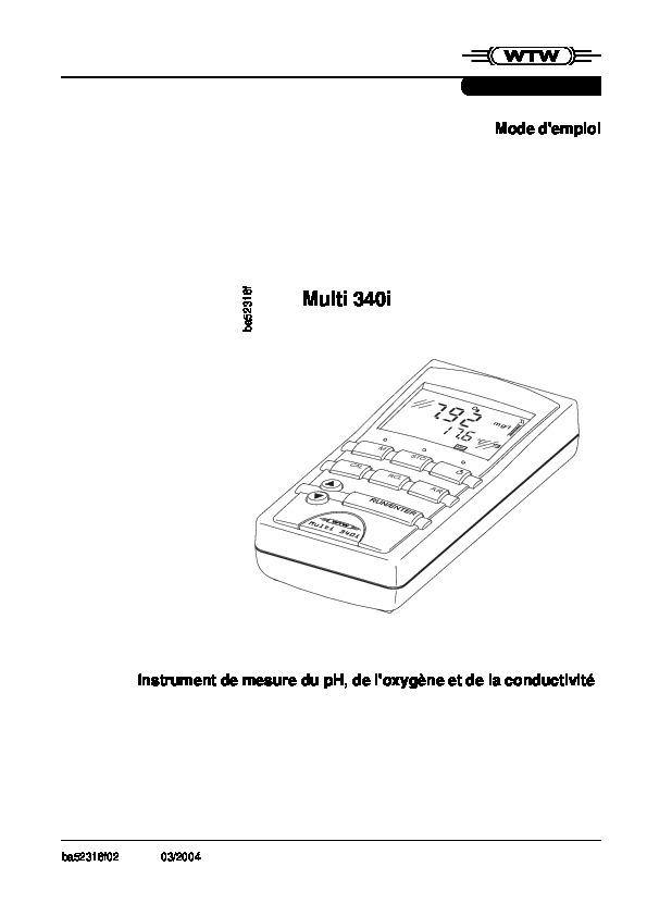 Image du document pdf : Manuel d'utilisation Multi 340i  