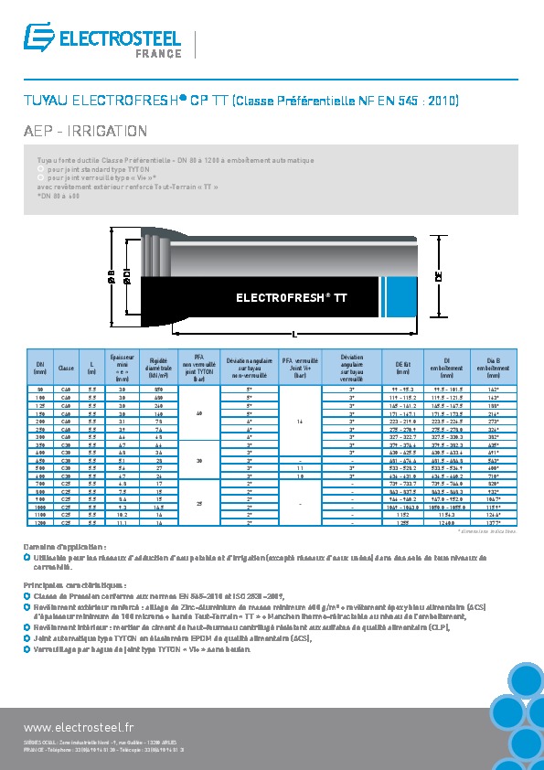 Image du document pdf : Brochure TUYAU ELECTROFRESH CP TT  