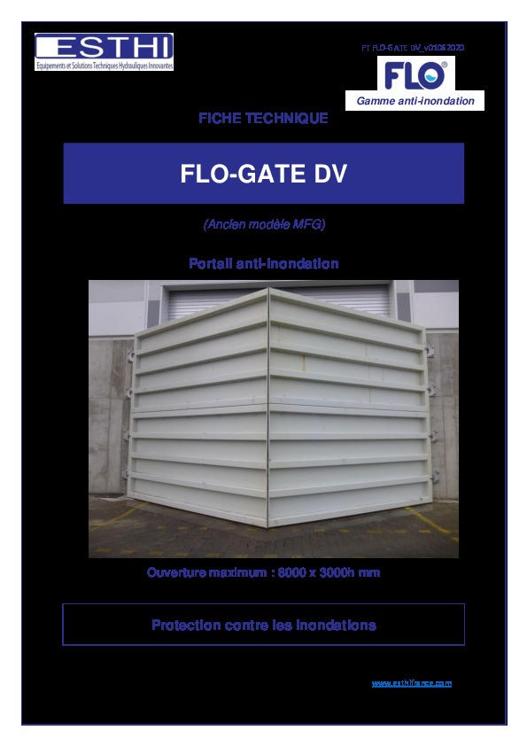 Image du document pdf : Fiche technique FLO-GATE DV  