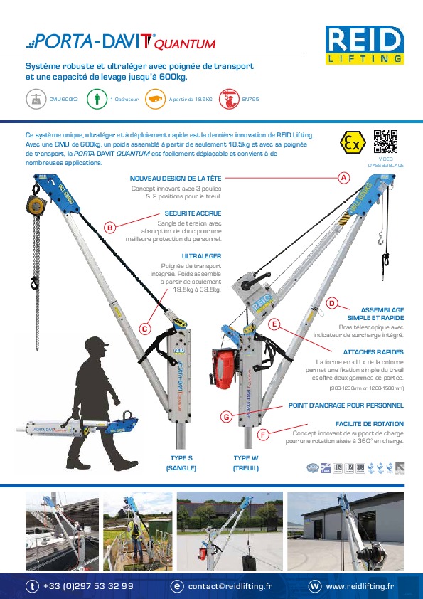 Image du document pdf : Fiche technique REID Porta-Davit Quantum  