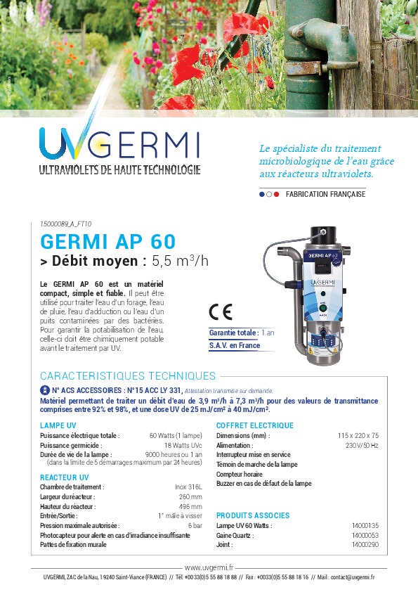 Image du document pdf : Fiche Technique GERMI AP 60  