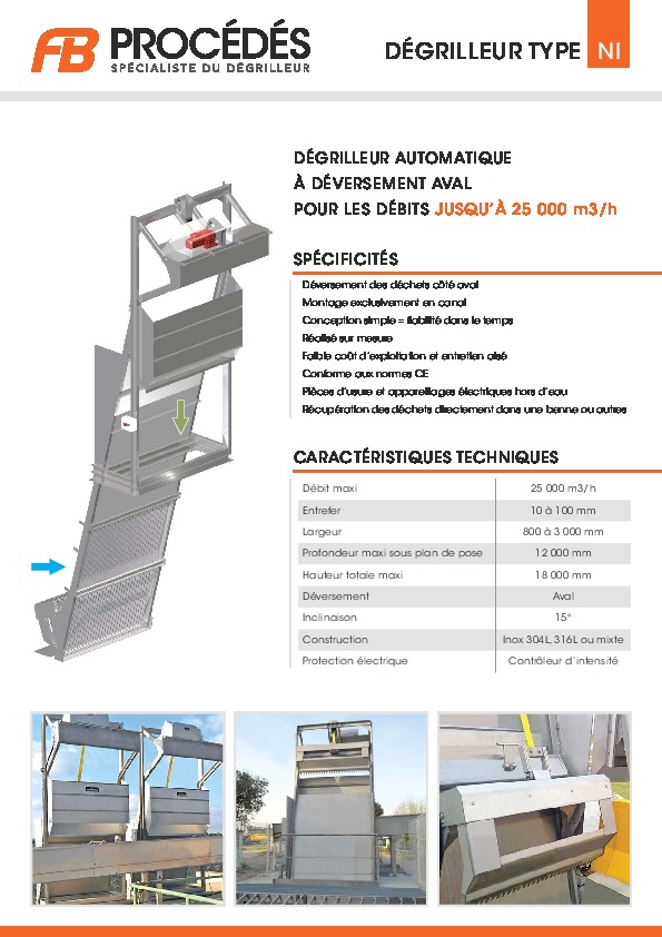 Image du document pdf : Fiche Technique - Dégrilleur Type NI.pdf  