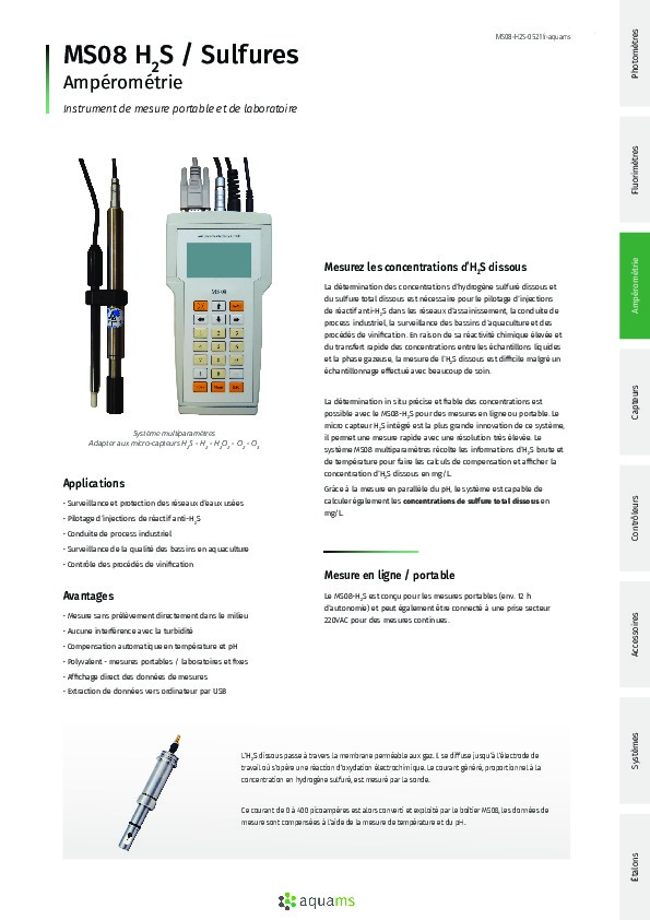 Image du document pdf : Sonde MS08-H2S  