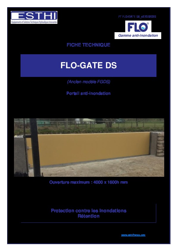 Image du document pdf : Fiche technique FLO-GATE DS  