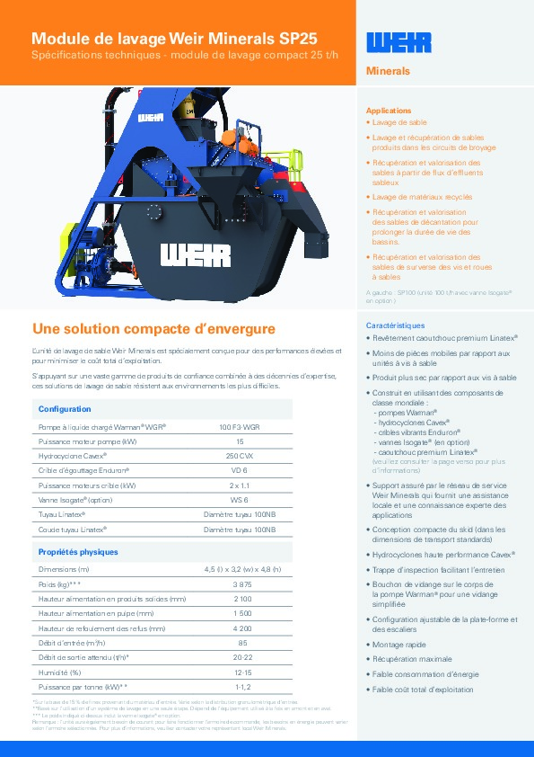 Image du document pdf : WMD0939 Sand Wash Plant 25 TPH Spec Sheet_may 2020_fr  