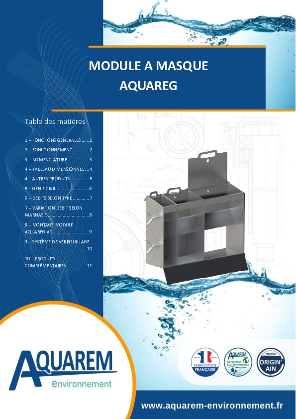 Image du document pdf : FICHE PRODUIT MODULE A MASQUE AQUAREG  