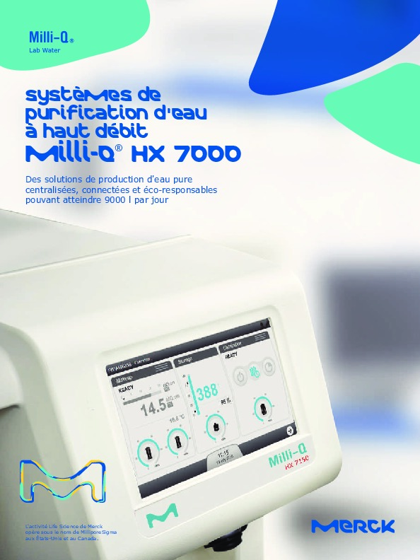 Image du document pdf : Brochure Milli-Q HX 7000  