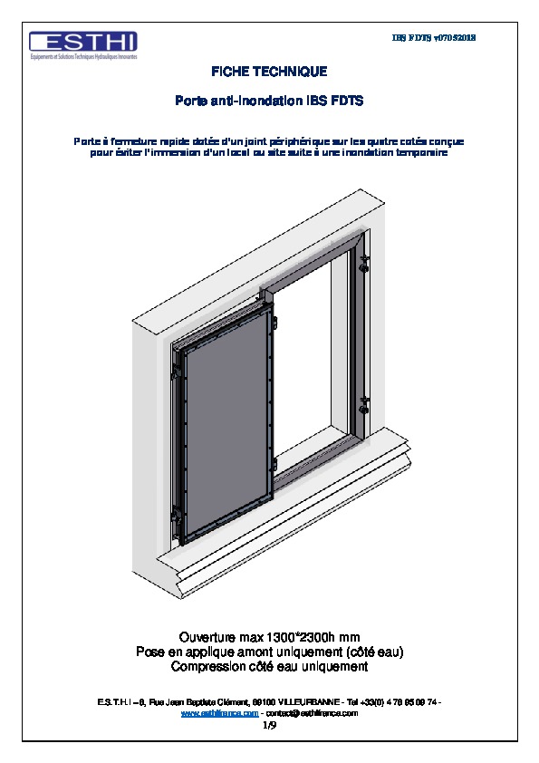 Image du document pdf : Fiche Technique Porte IBS FDTS  