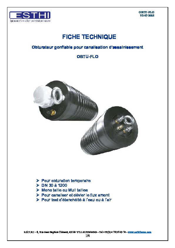 Image du document pdf : Fiche Technique OBTUFLO  