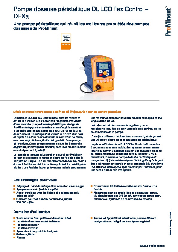 Image du document pdf : Pompe doseuse péristaltique Flyer-dulcoflex-control DFXa_F  