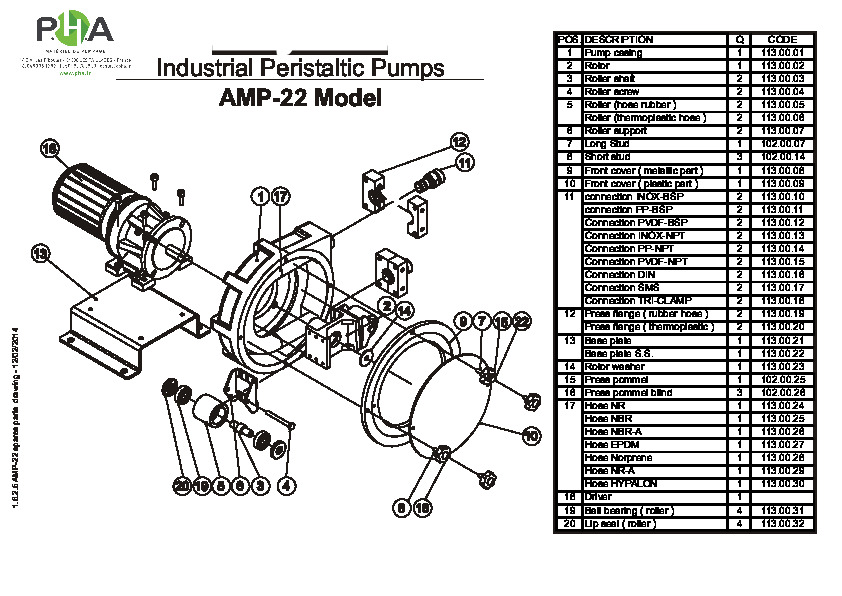 Image du document pdf : 1.6.2.5 AMP-22 spare parts drawing  