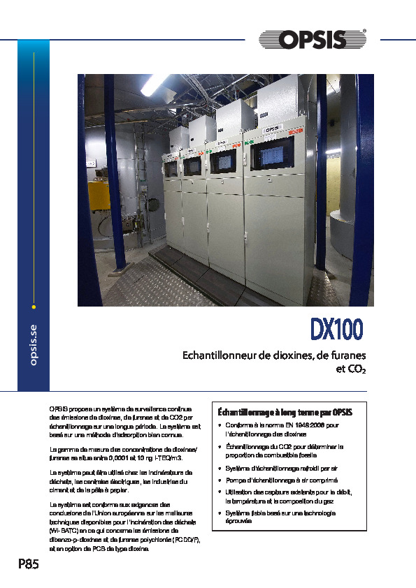 Image du document pdf : P85_OPSIS_DX100_FR-Echantillonneur_dioxines_furanes_CO2  