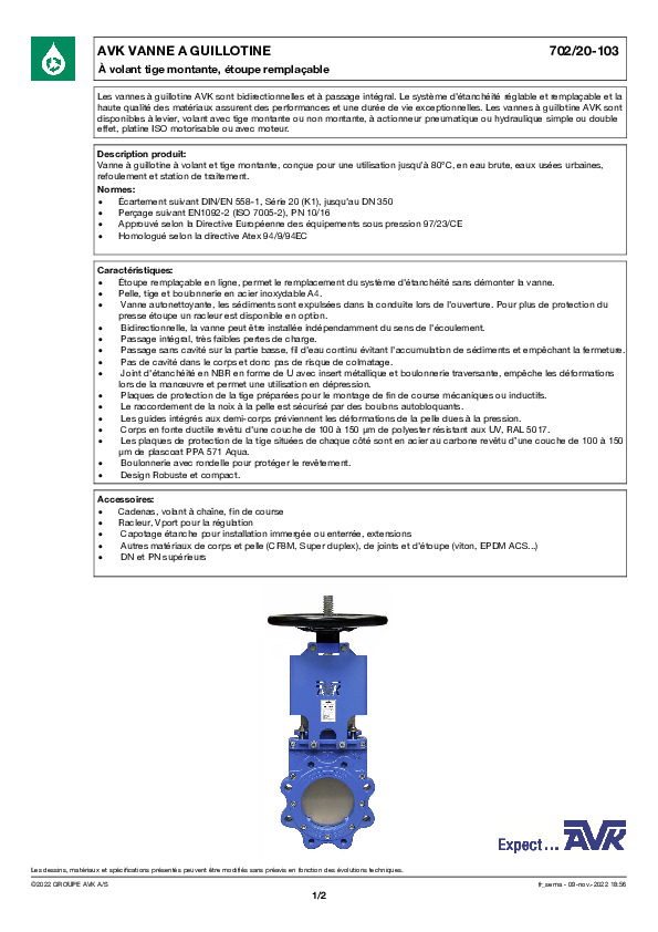 Image du document pdf : FT_Vanne guillotine a? volant tige montante_702-20-103_AVK010_FR  