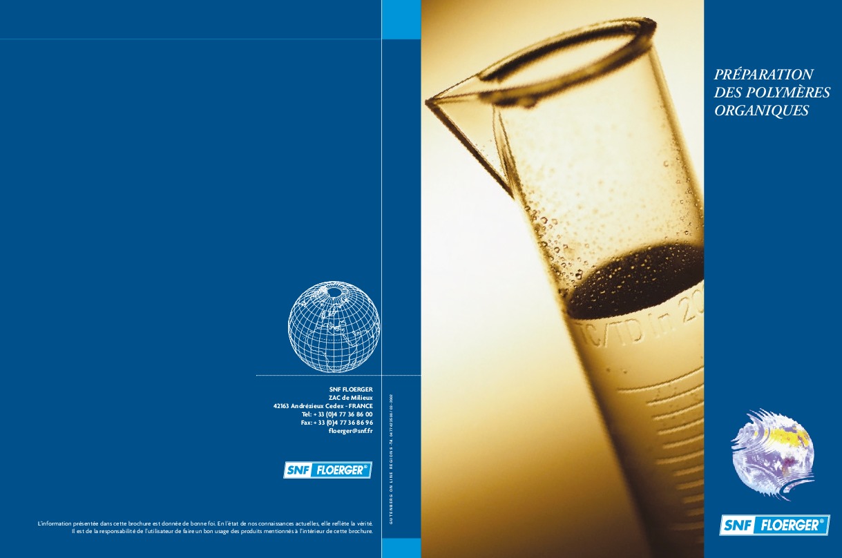 Image du document pdf : Traitement des Eaux-Pr&eacute;paration des Polym&egrave;res  