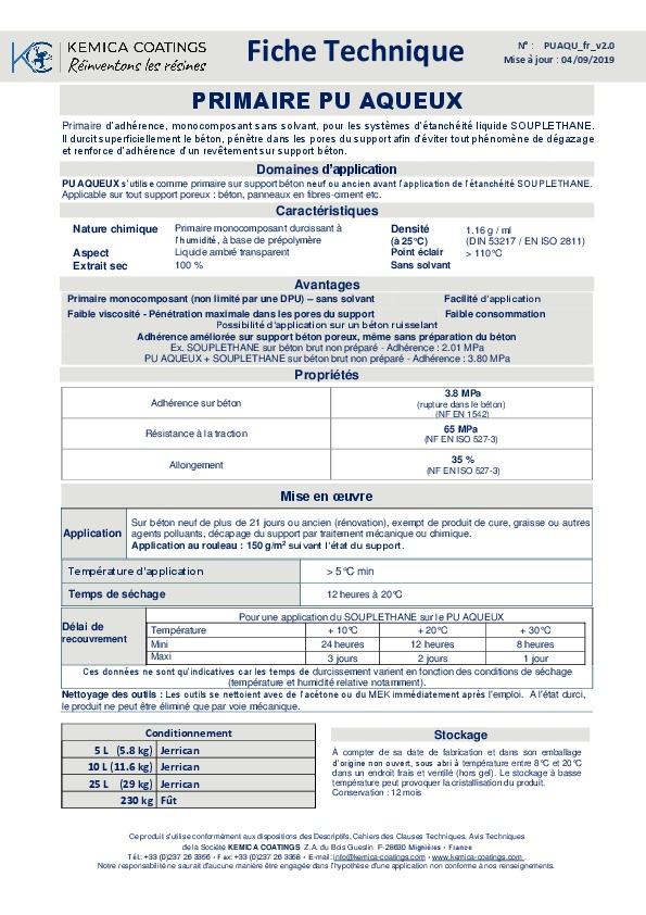 Image du document pdf : Fiche Technique PU AQUEUX  