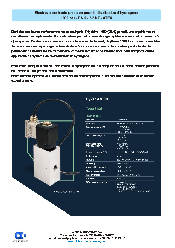 Image du document pdf : electrovanne_haute_pression_pour_la_distribution_en_hydrogene_hyvalve_1000bar_dn6_atex  