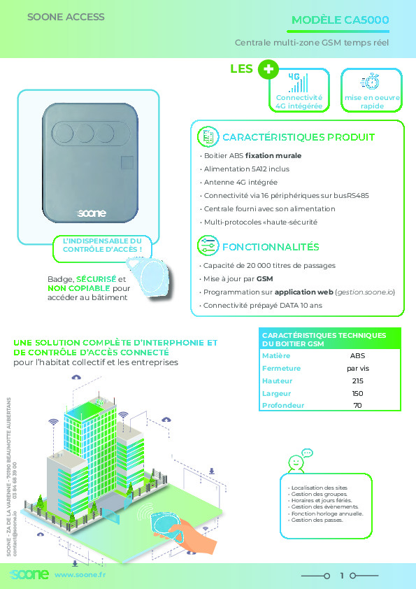 Image du document pdf : Fiche produit CA5000 2022  