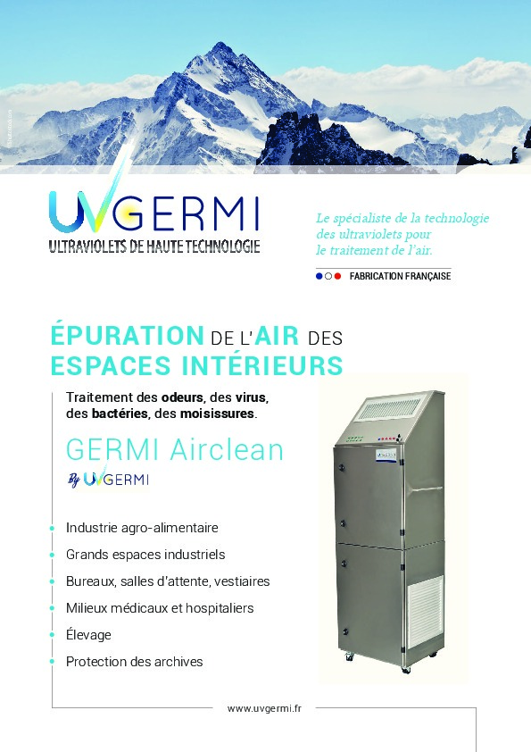 Image du document pdf : Gamme traitement de l'air UVGERMI  