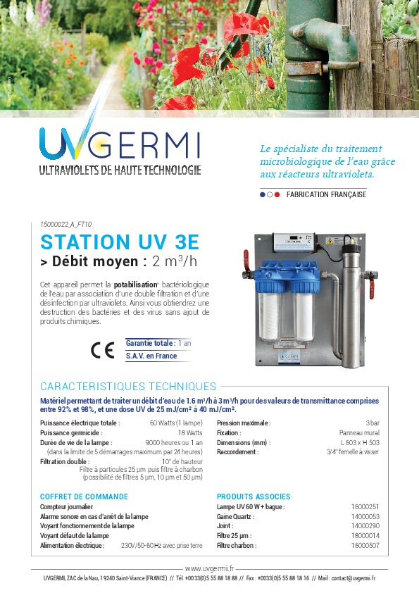 Image du document pdf : Fiche technique Station UV 3E.pdf  