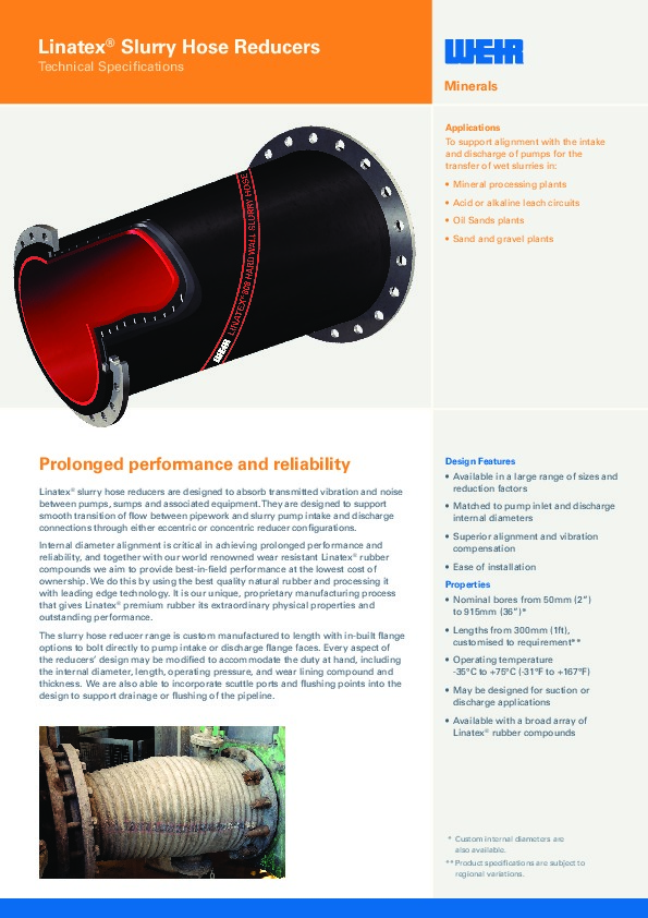 Image du document pdf : ENG - Linatex Reducers Spec Sheet.pdf  