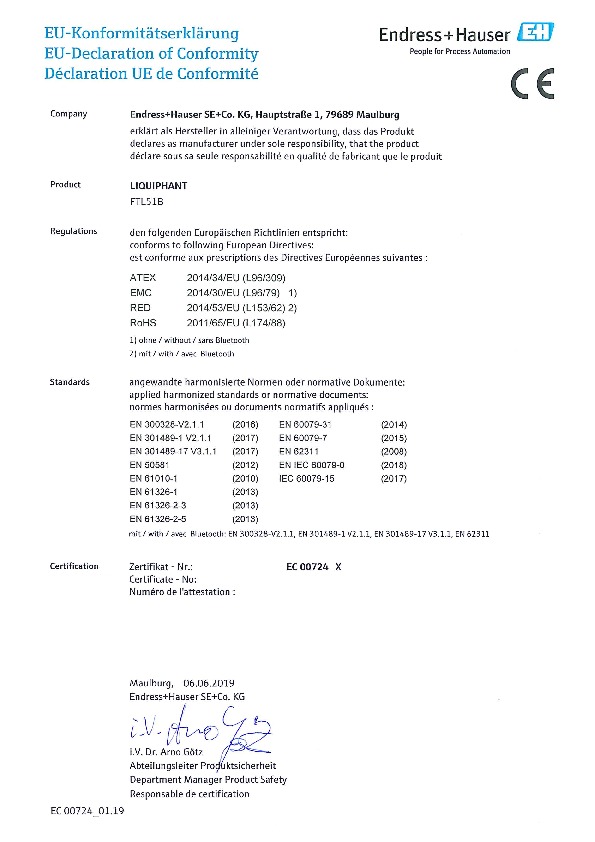 Image du document pdf : Déclaration UE de conformité FTL51B  