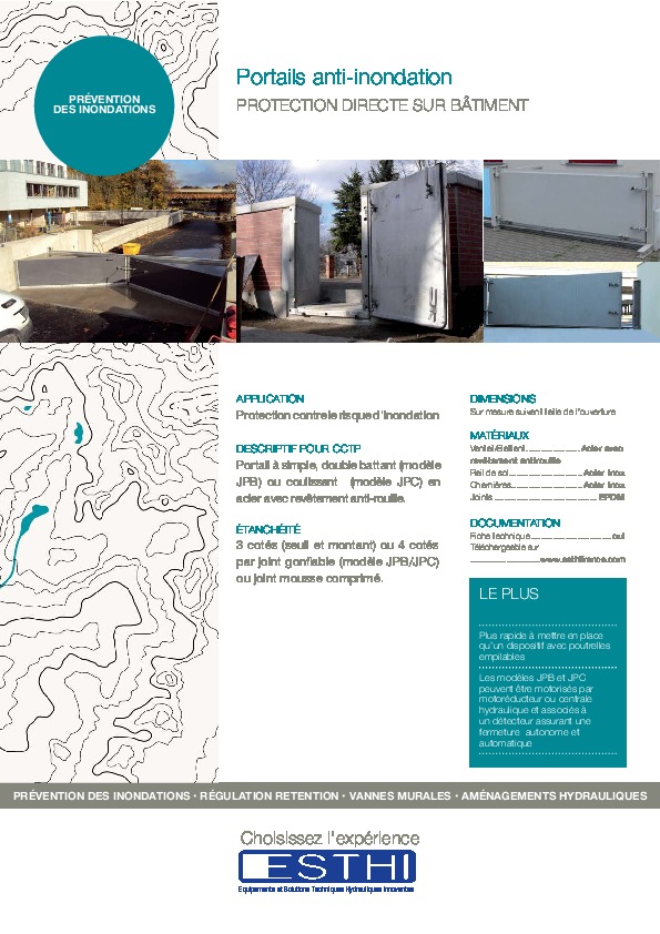 Image du document pdf : Fiche Commeciale Portails Anti Inondations  