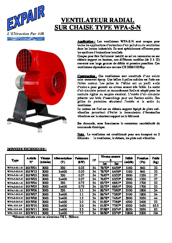 Image du document pdf : VENTILATEUR WPA S N 2022  