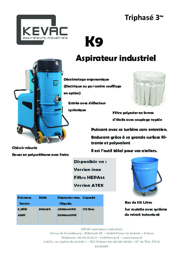 Image du document pdf : K9-aspirateur industriel triphasé  