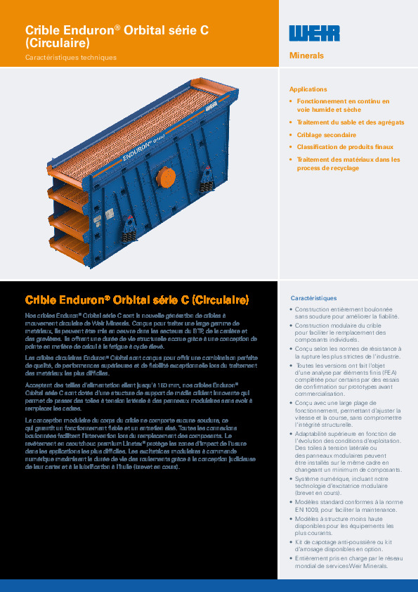 Image du document pdf : Enduron Orbital C Series Screens - Circular_FR  