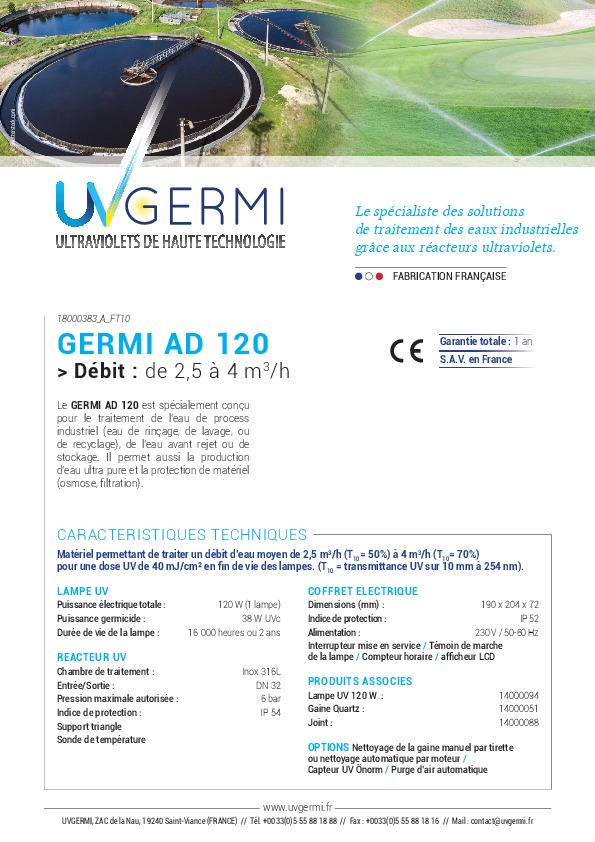 Image du document pdf : Fiche Technique GERMI AD 120  