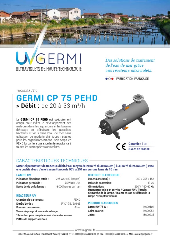 Image du document pdf : Fiche technique GERMI CP75 PEHD  