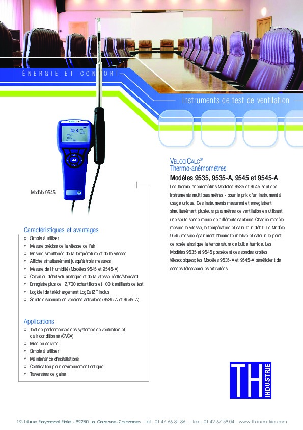 Image du document pdf : Document technique VelociCalc 9535  