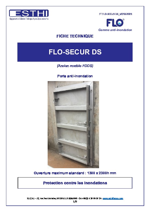 Image du document pdf : Fiche technique FLO-SECUR DS  