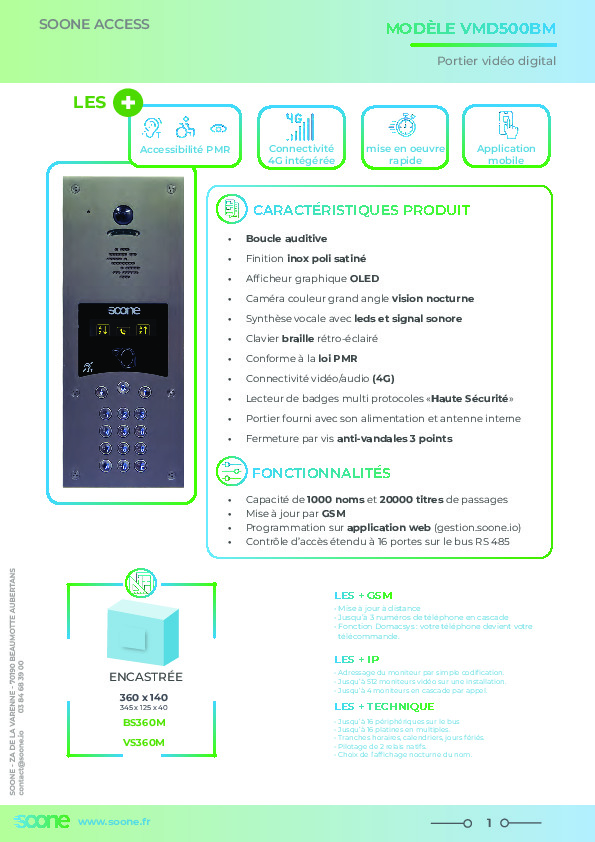 Image du document pdf : Fiche produit VMD500BM 2022  