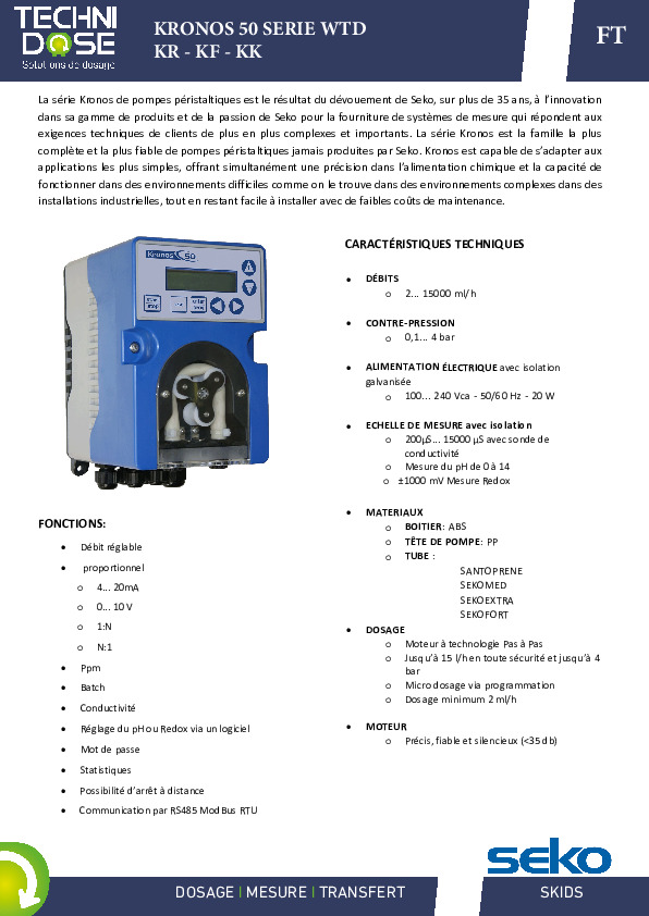 Image du document pdf : TECHNIDOSE - KRONOS 50 KK -KR &amp; KF - FT  