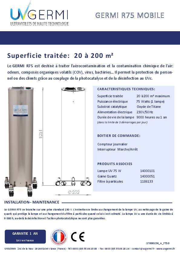 Image du document pdf : Fiche technique GERMI R75 Mobile  