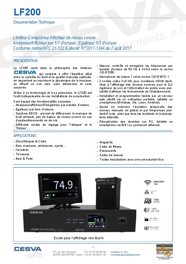 Image du document pdf : Documentation Technique LF200  