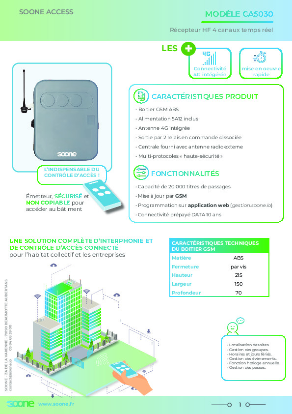 Image du document pdf : Fiche produit CA5030 2022  