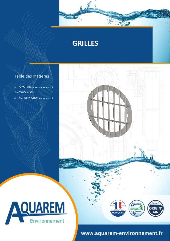 Image du document pdf : fiche produit Grilles 2021 AQUAREM-ENVIRONNEMENT  